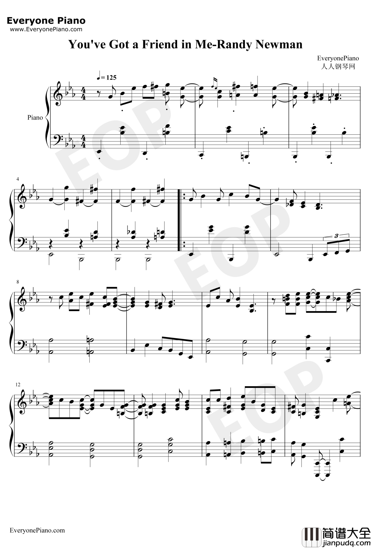 You've_Got_a_Friendin_Me钢琴谱_Randy_Newman