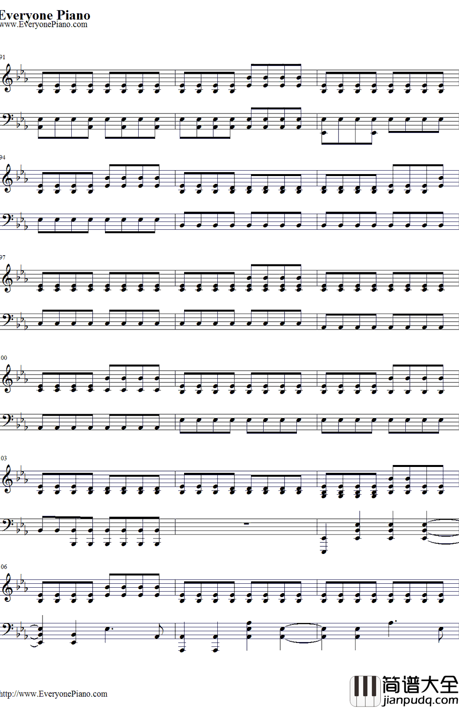 Fix_You钢琴谱_Coldplay