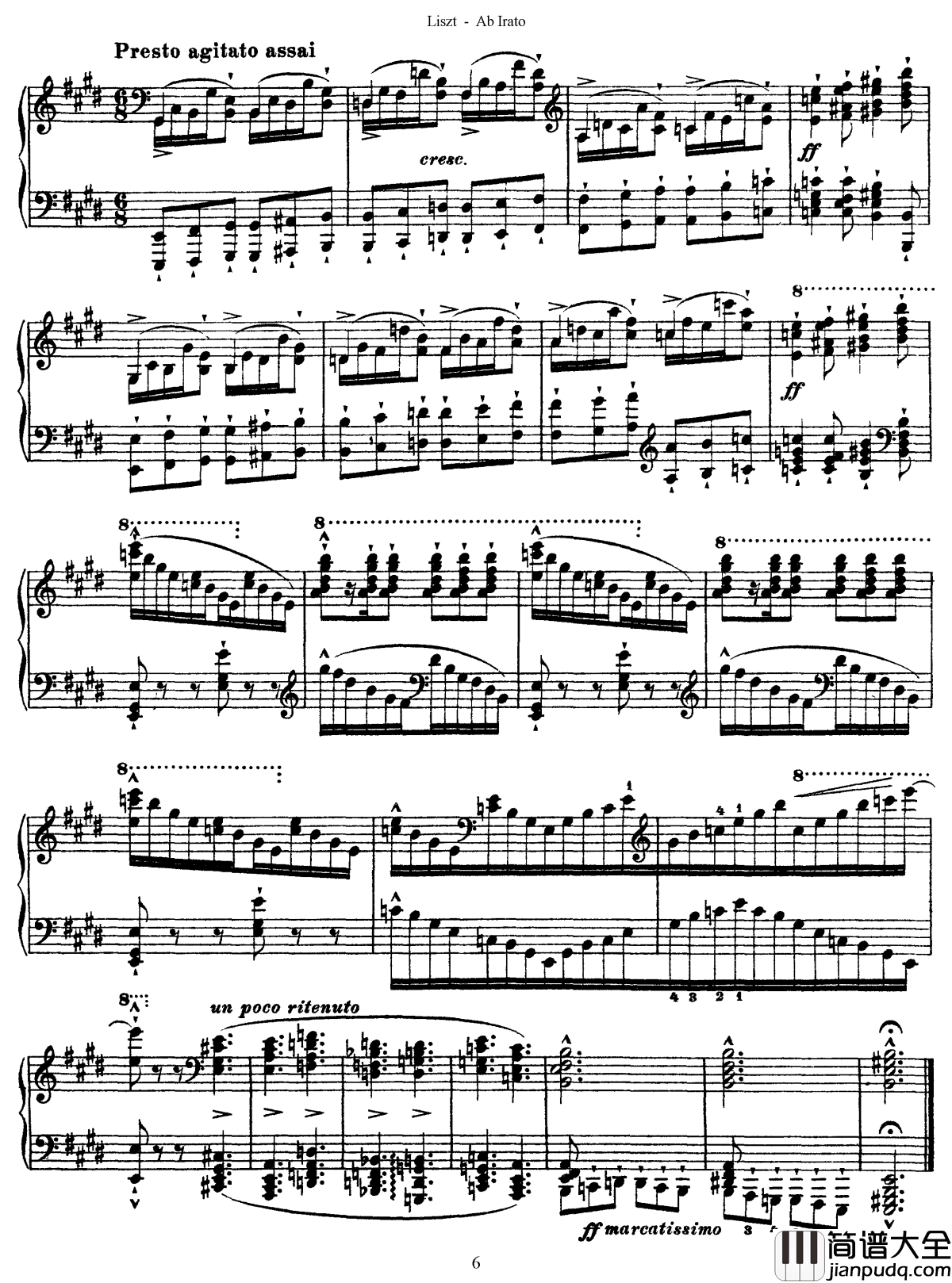 愤怒练习曲__S.143钢琴谱_李斯特