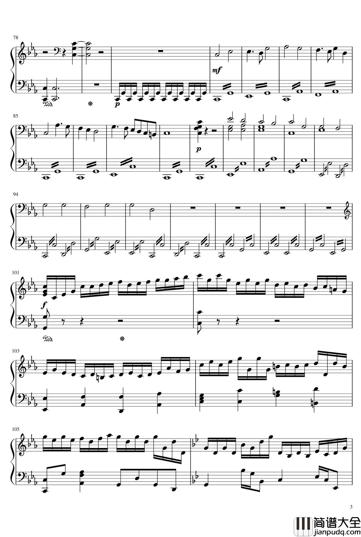 钢琴协奏曲第一乐章钢琴谱_Ice_KUN