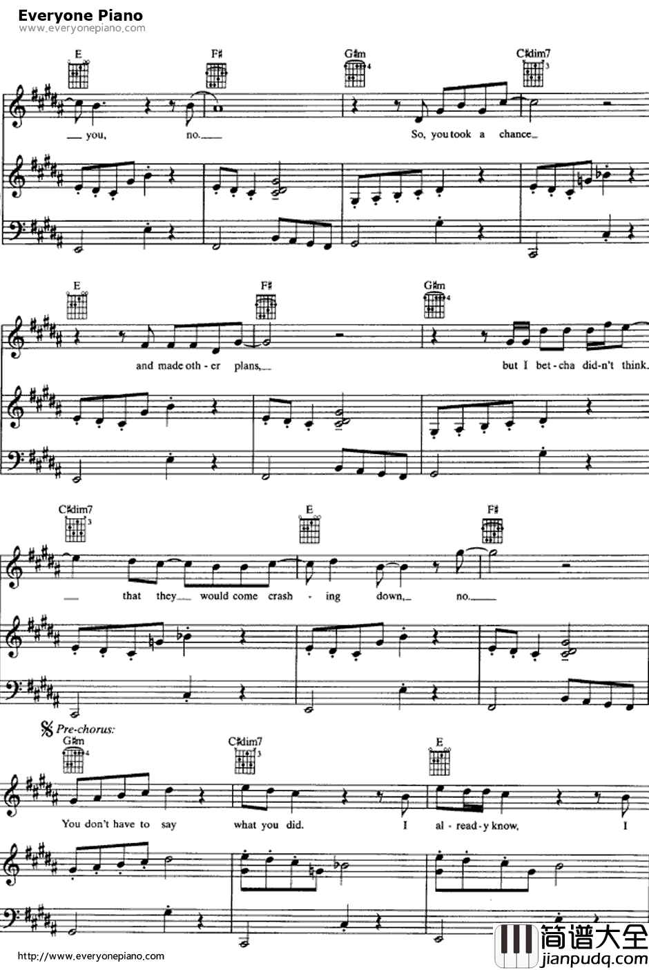 Cry_Me_a_River钢琴谱_JustinTimberlake