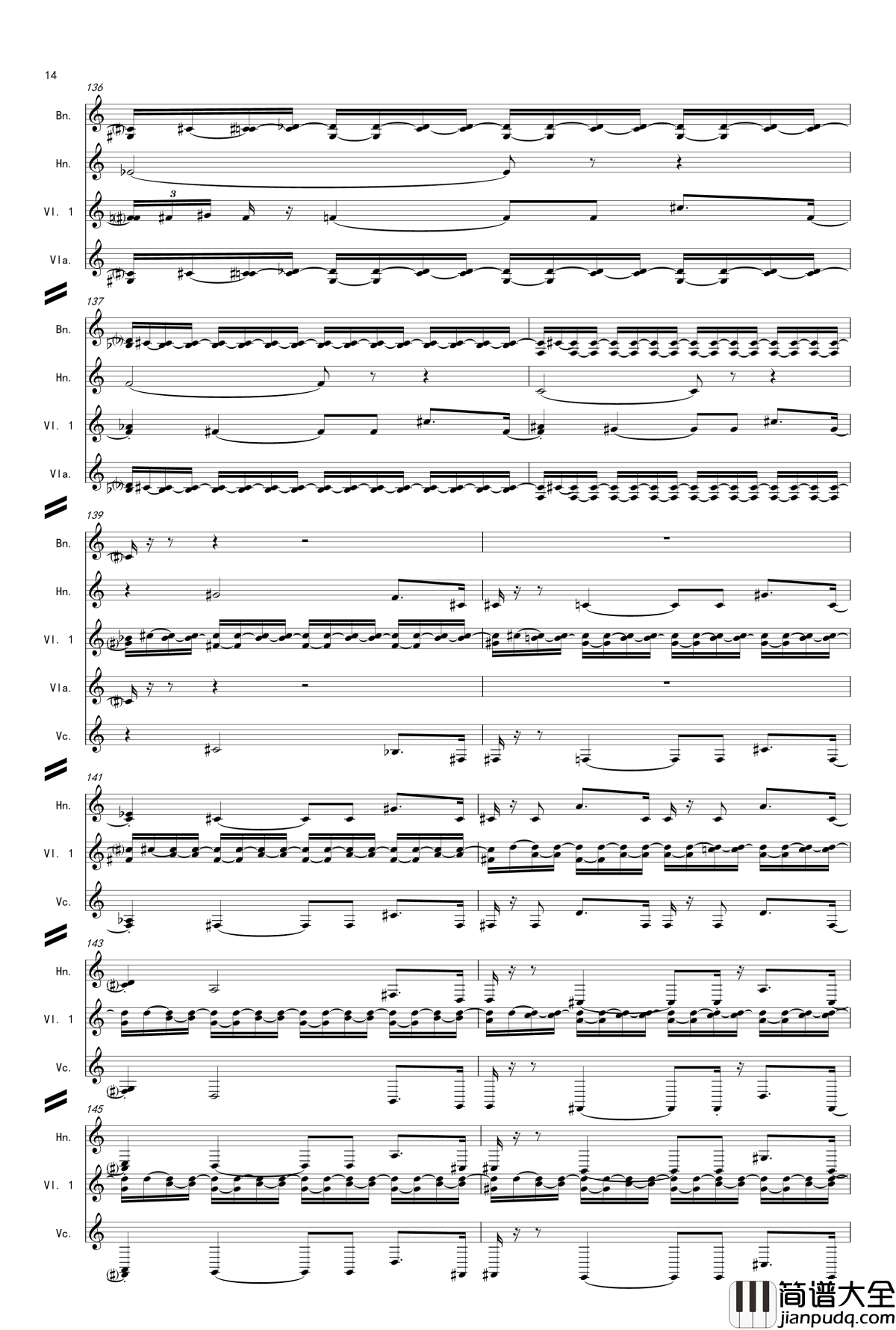 奏鸣曲之交响第14首Ⅲ钢琴谱_贝多芬_beethoven