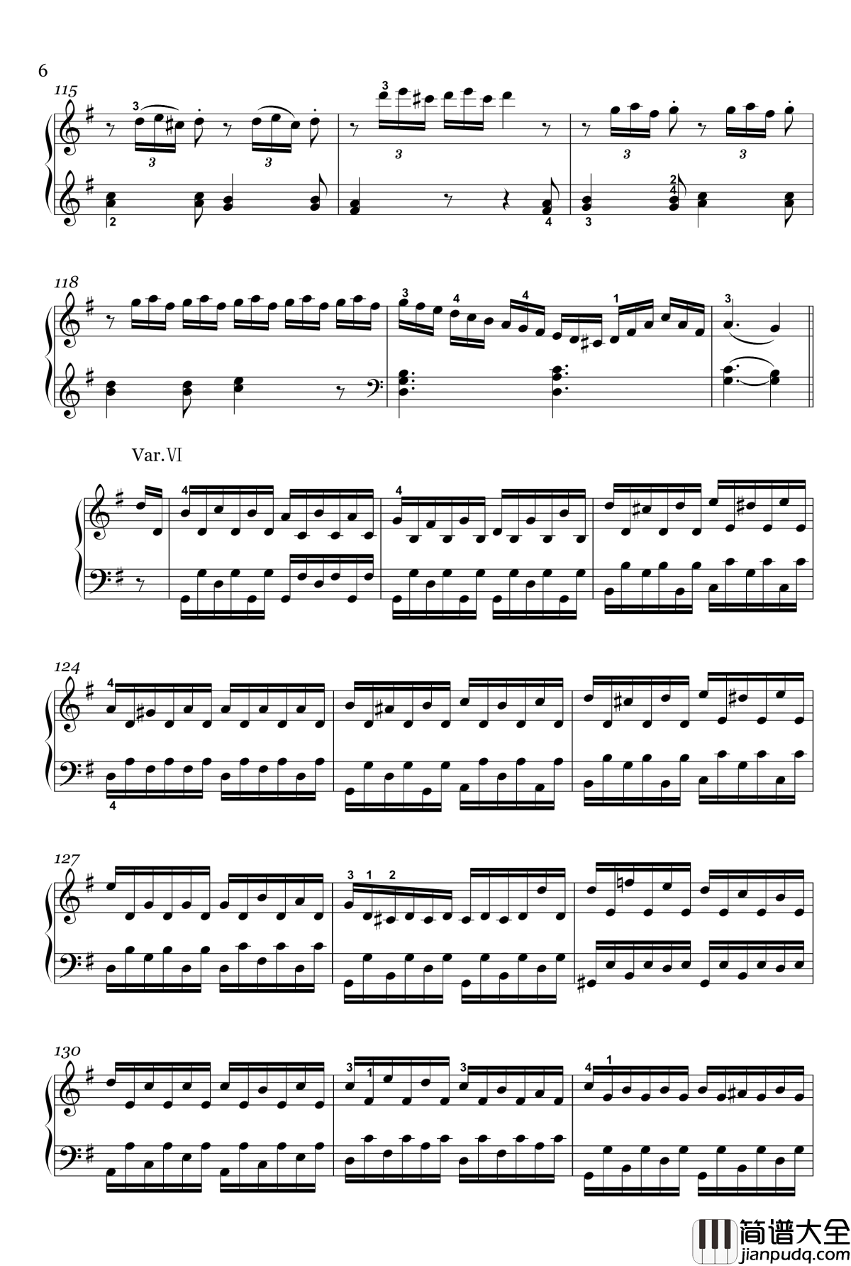 G大调变奏曲钢琴谱_Woo_70_贝多芬_beethoven