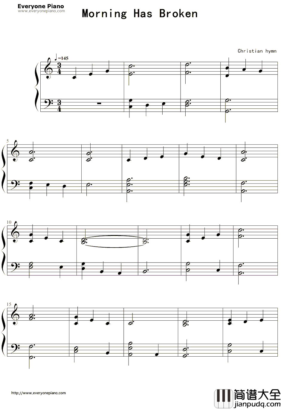 Morning_Has_Broken钢琴谱_CatStevens