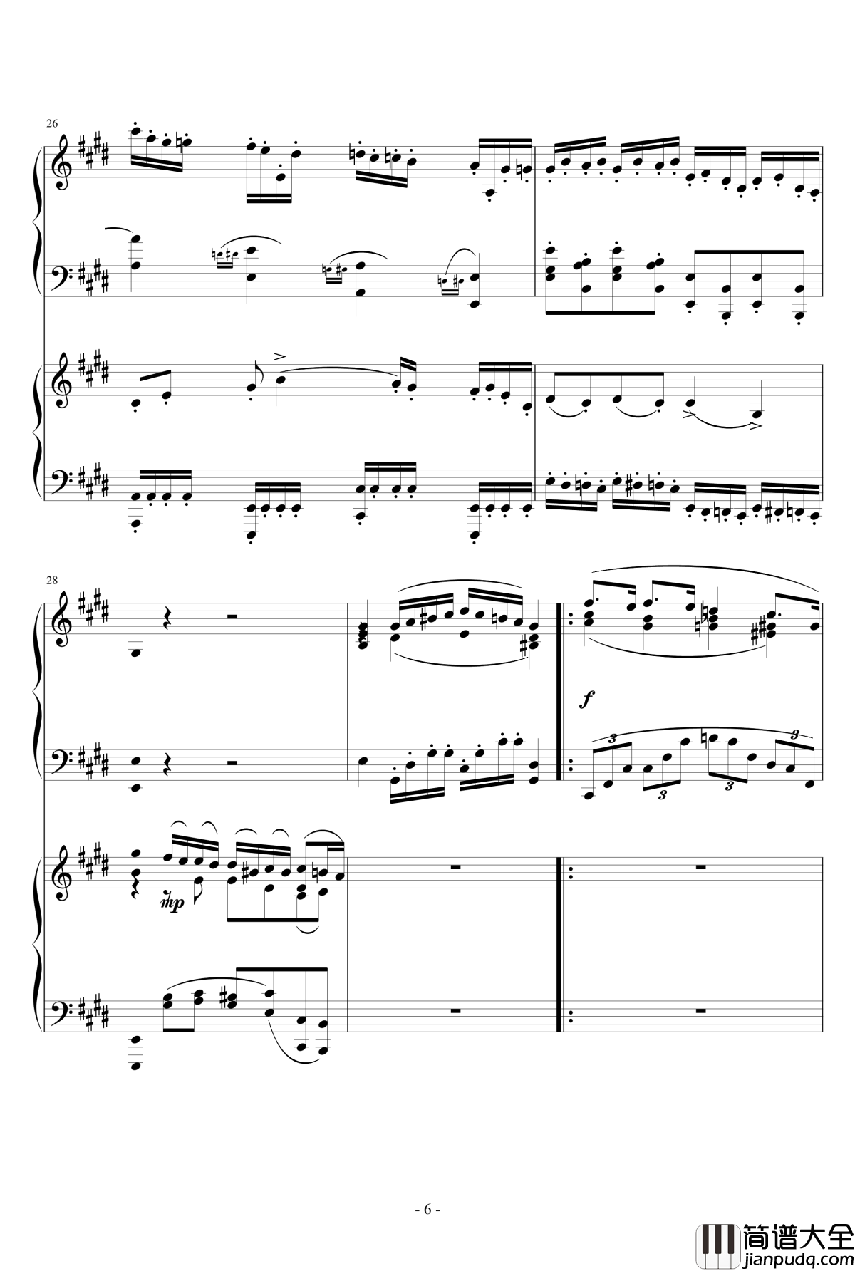 小温狂想曲2.9钢琴谱_完整版_一个球