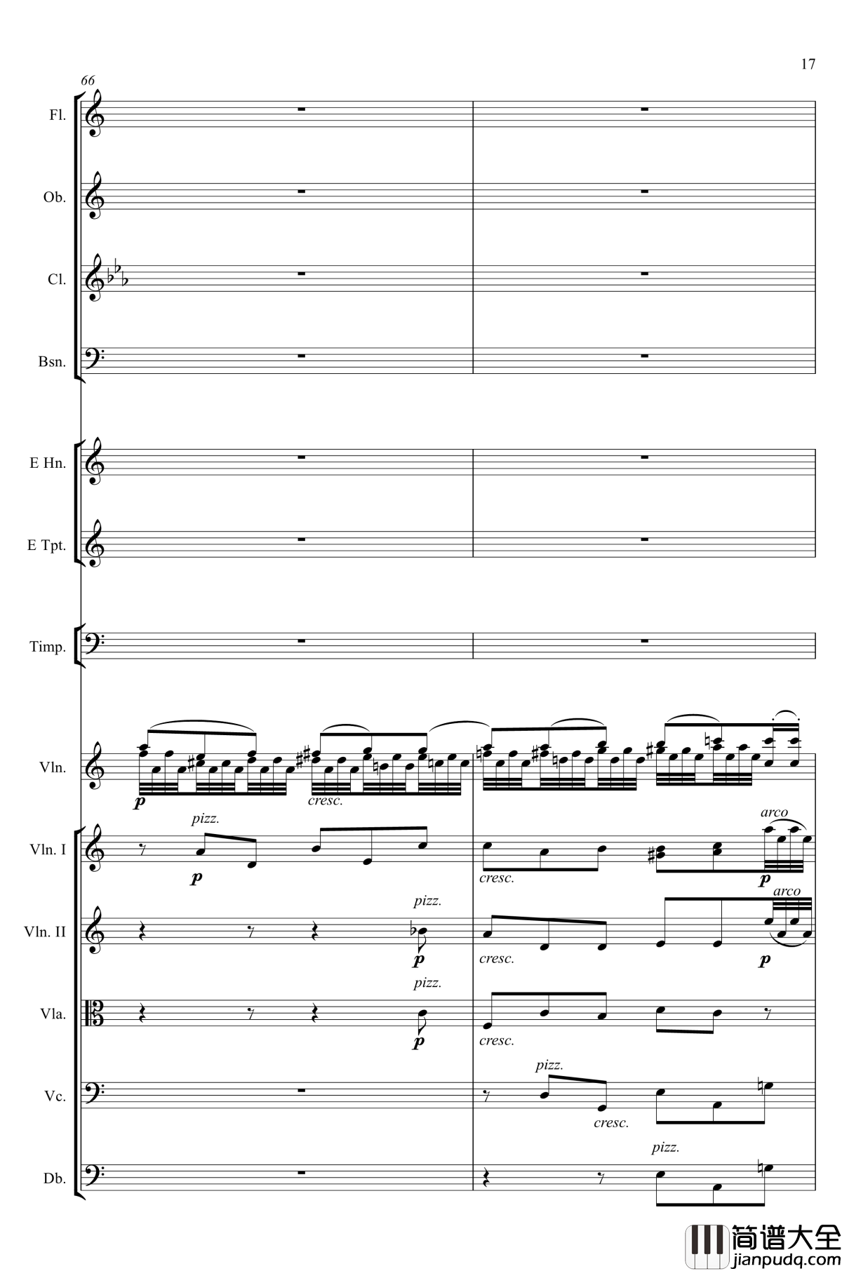 e小调小提琴协奏曲Op.64钢琴谱_第二乐章_Felix_Mendelssohn
