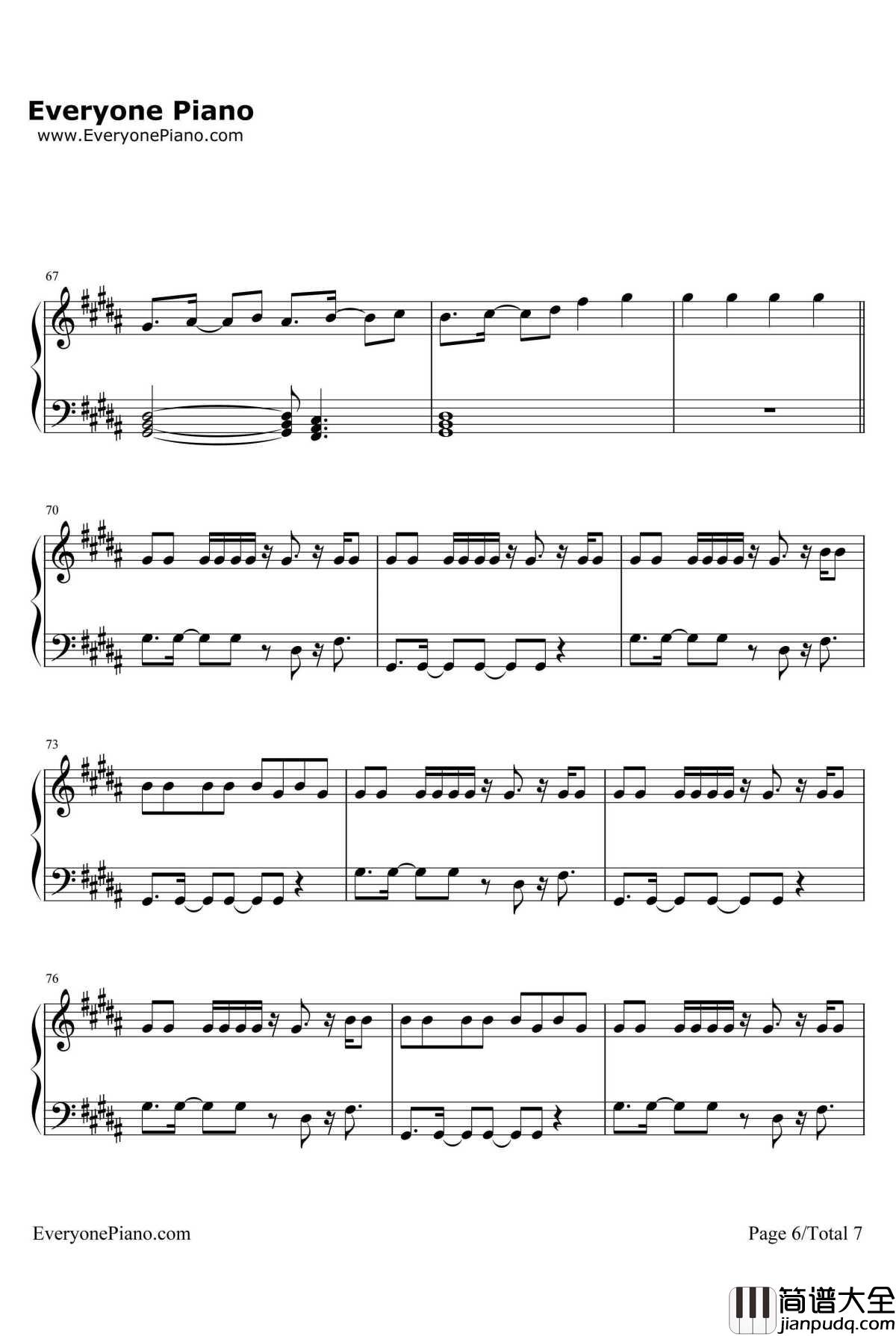 Problem钢琴谱_ArianaGrande