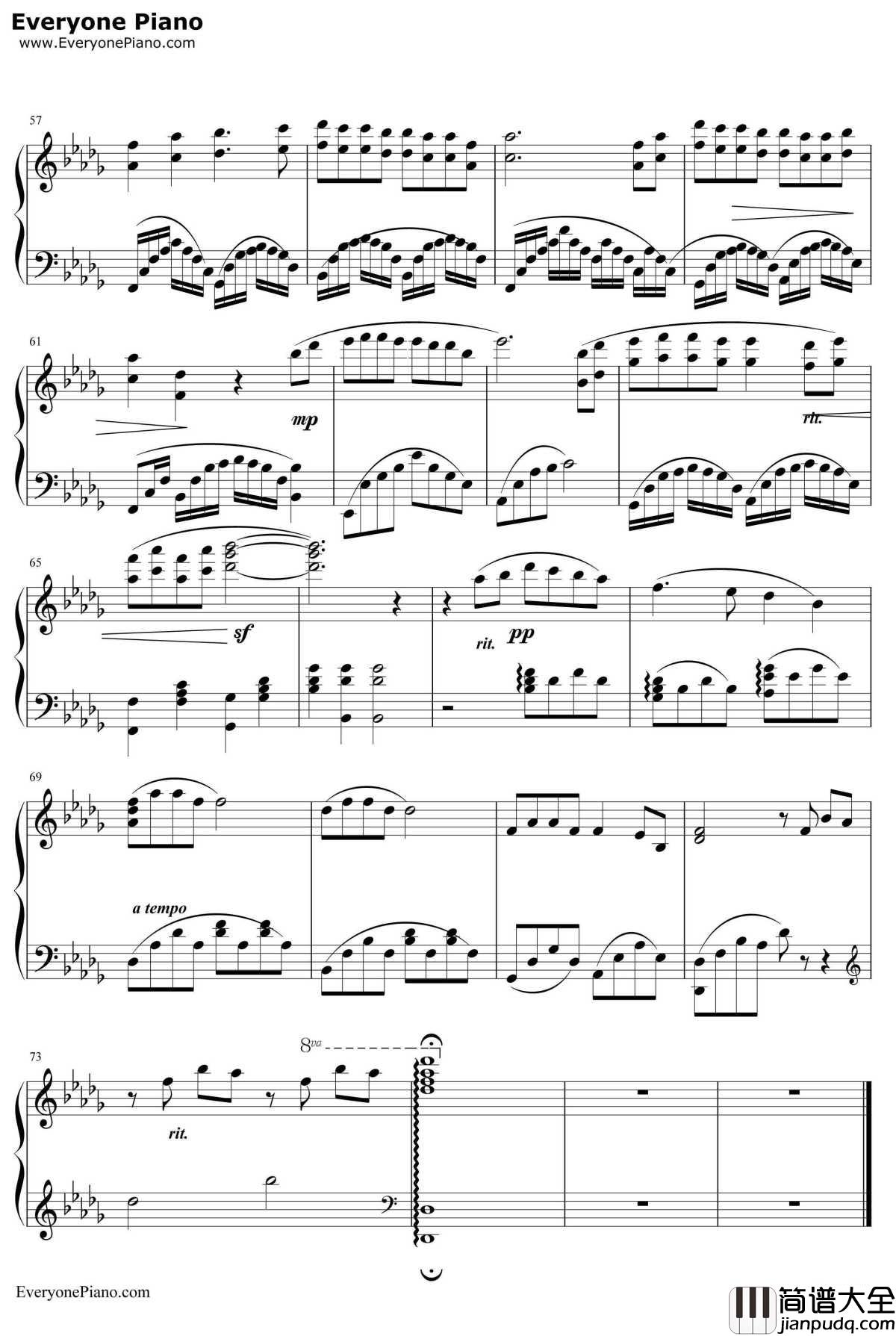 Colors_of_the_Wind钢琴谱_VanessaWilliams 凡妮莎·威廉斯_风中奇缘主题曲