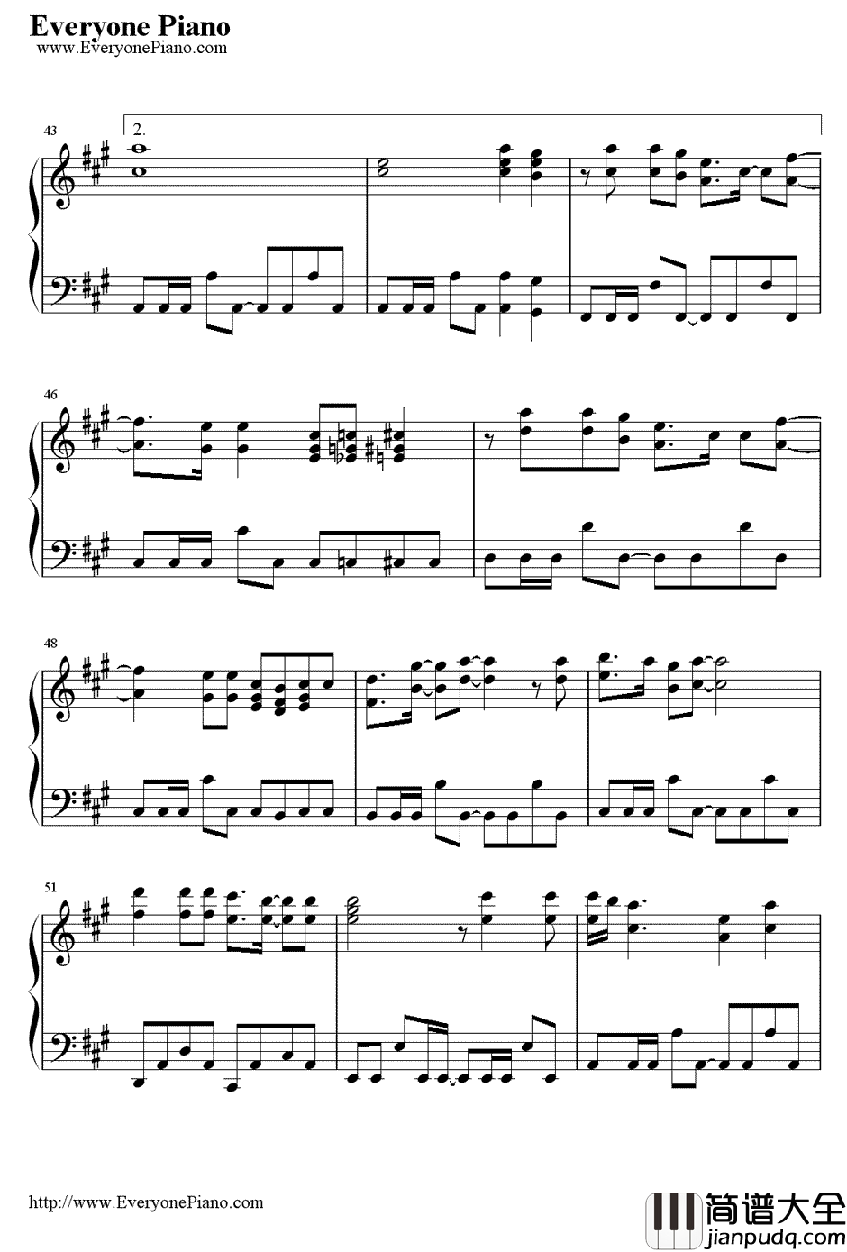 真爱钢琴谱_Fin.K.L_韩国电视剧_爱上女主播_主題曲
