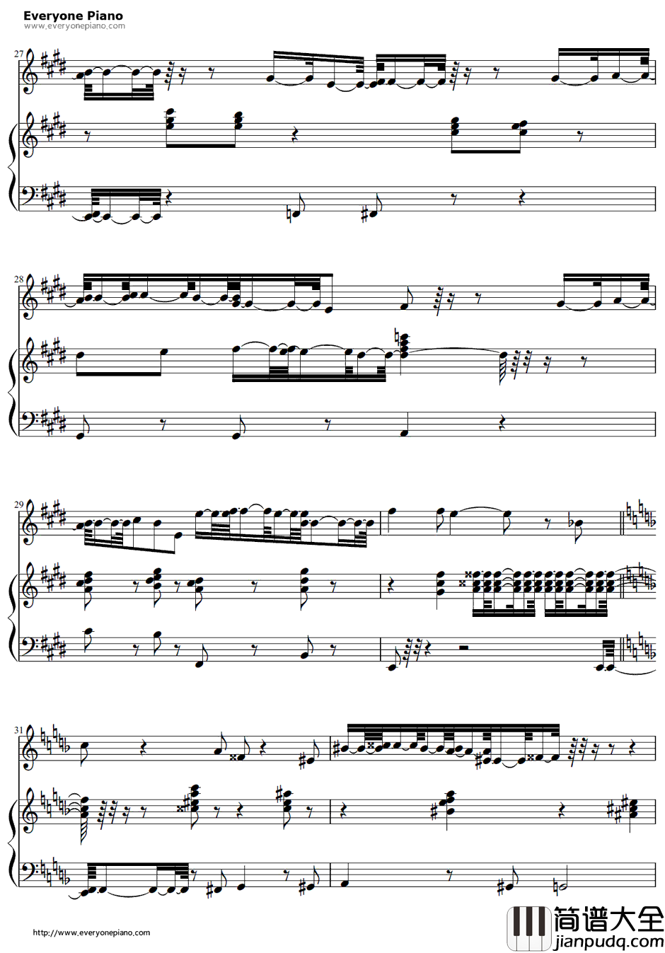 In_Summer钢琴谱_Olaf(JoshGad)_冰雪奇缘OST