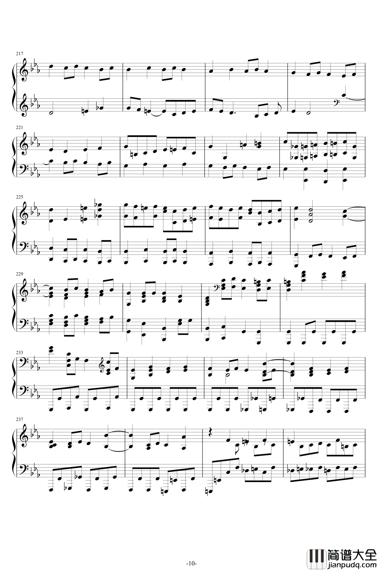 第二钢琴协奏曲钢琴谱__第三乐章独奏版_拉赫马尼若夫_c小调