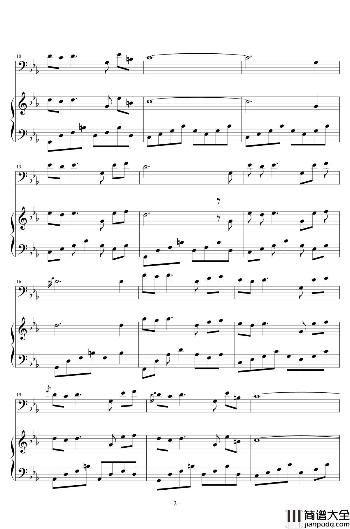 Lament钢琴谱_钢琴大提琴原版_Adam_Hurst