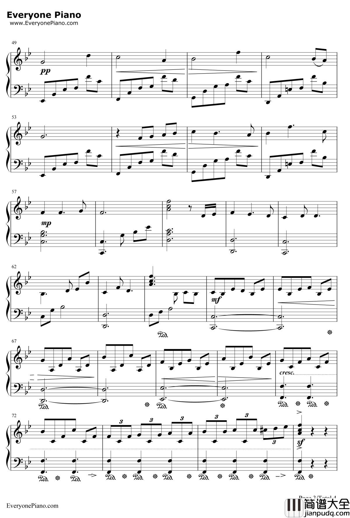 久远钢琴谱_关户刚_光与波的记忆__最终幻想II_插曲