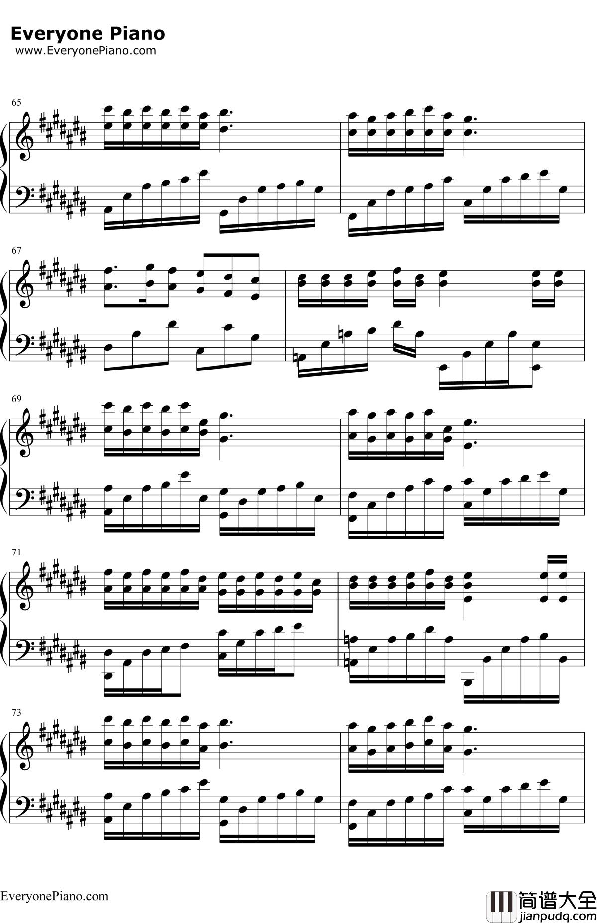 匆匆那年钢琴谱_王菲_匆匆那年主题曲