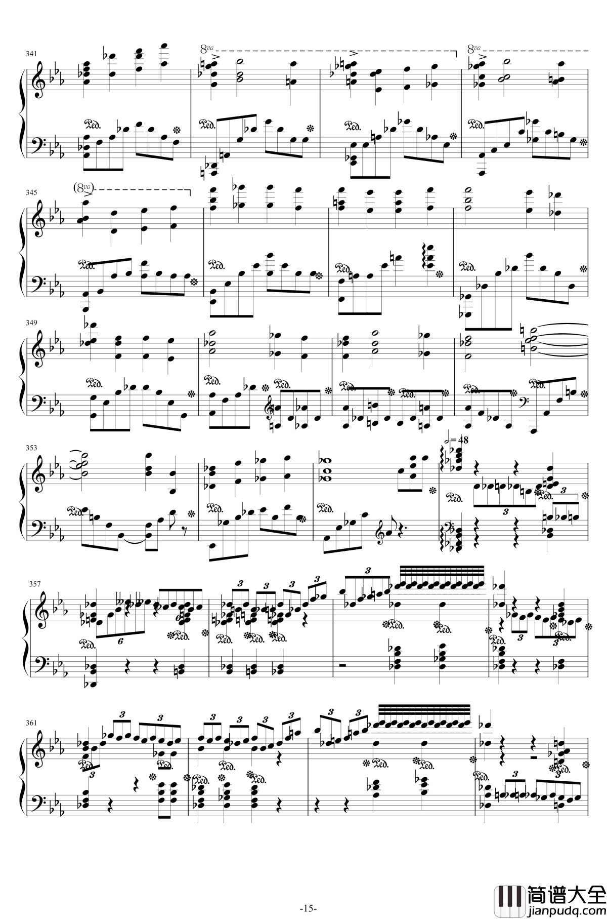 第二钢琴协奏曲钢琴谱__第三乐章独奏版_拉赫马尼若夫_c小调