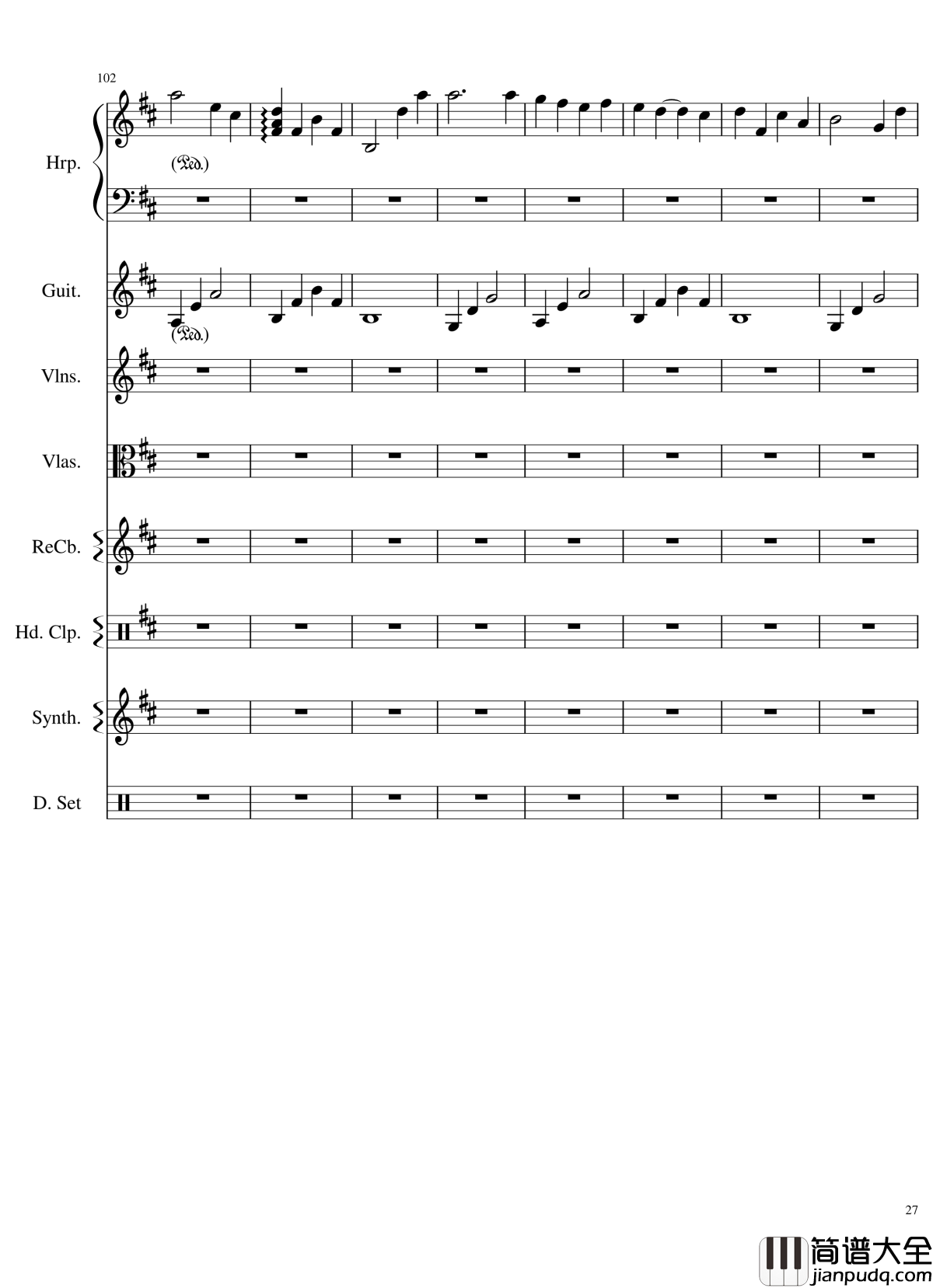 Take_me_hand钢琴谱_总谱_DAISHI_DANCE