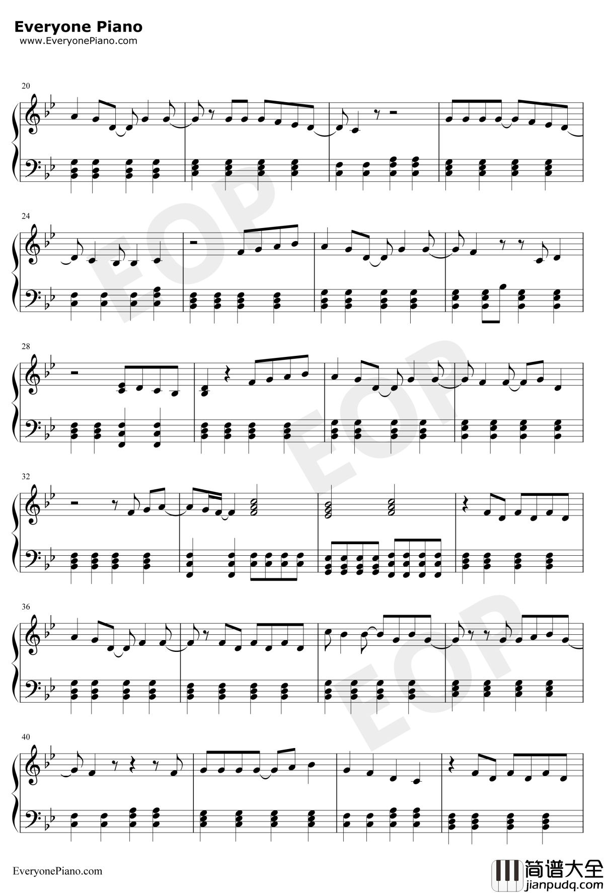 Way_Back_Into_Love钢琴谱_Haley_Bennett_Hugh_Grant_电影K歌情人插曲