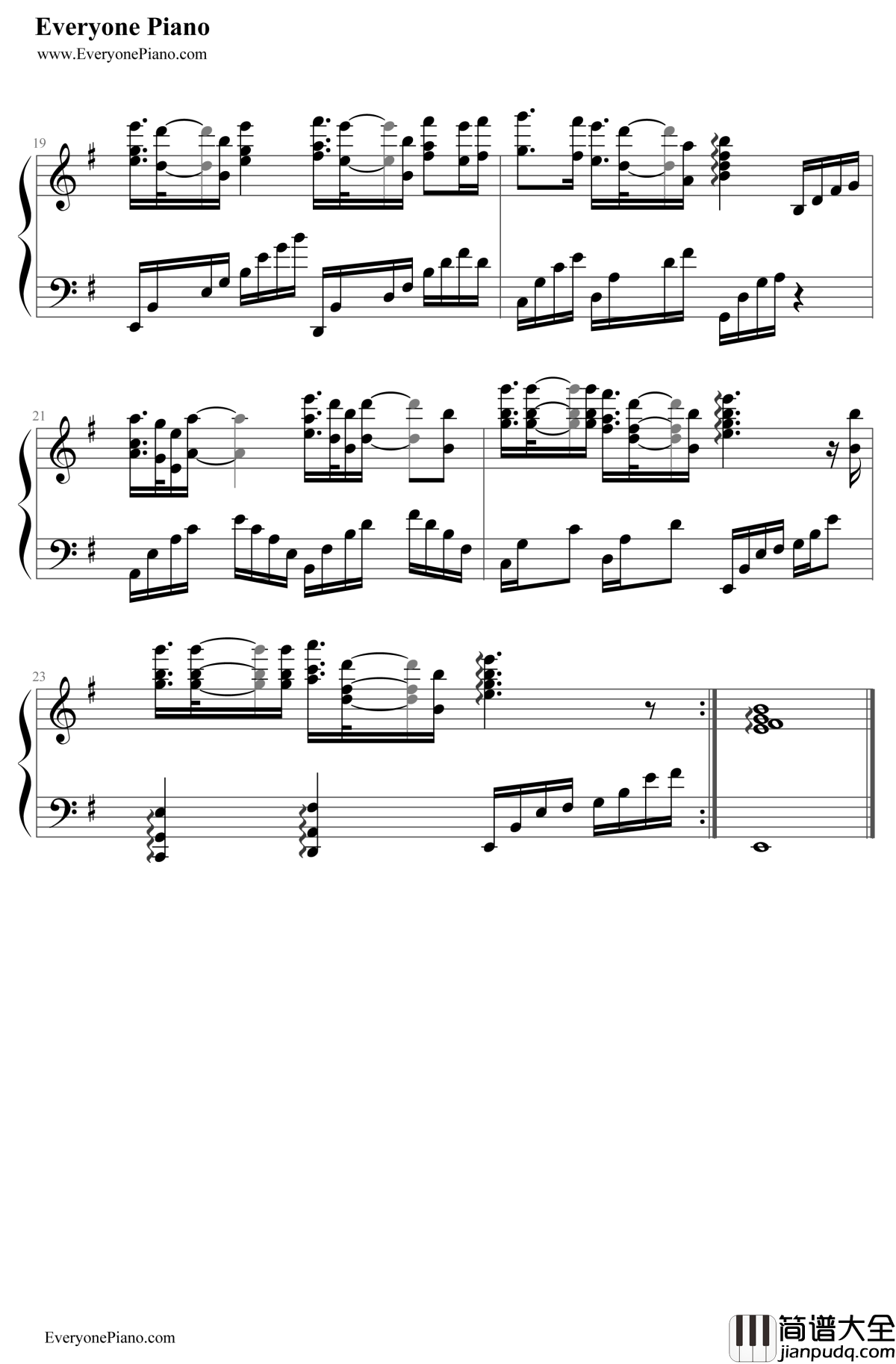 浩瀚钢琴谱_张杰_神雕侠侣主题曲_张杰