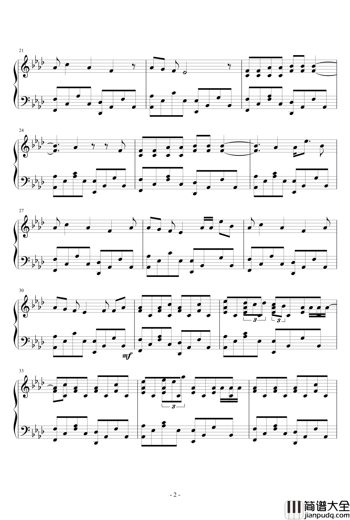 Hello钢琴谱_选自Adele专辑25_Adele_Laurie_Blue_Adkins