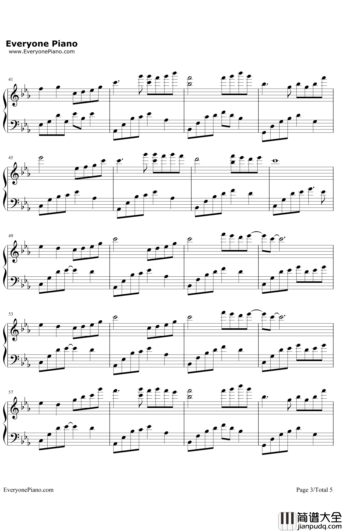 夜的钢琴曲5钢琴谱_石进_夜的钢琴曲5