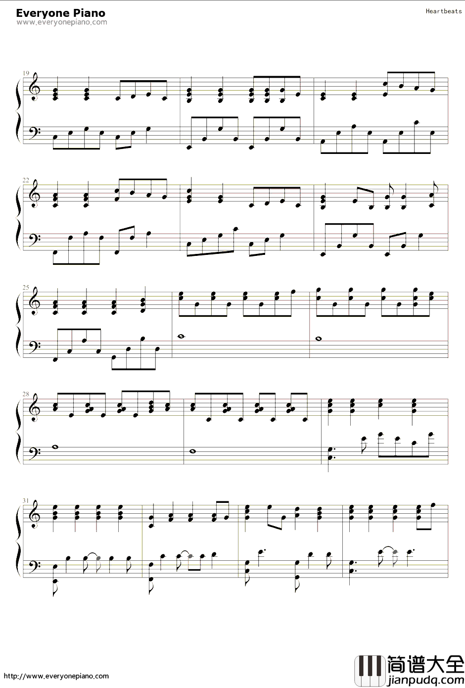 Heartbeats(Amy_Diamond)钢琴谱_Amy_Diamond