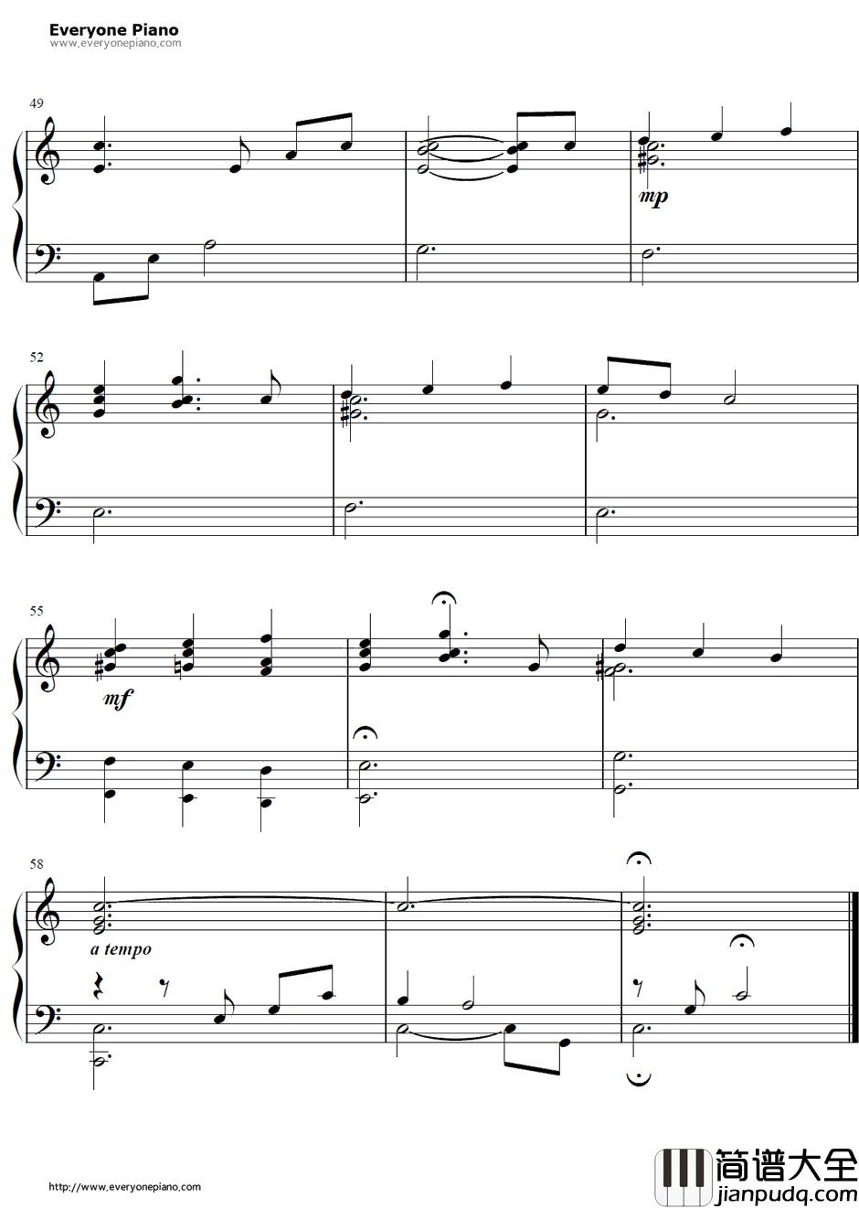 God_Help_The_Out_casts钢琴谱_AlanMenken_钟楼怪人主题曲
