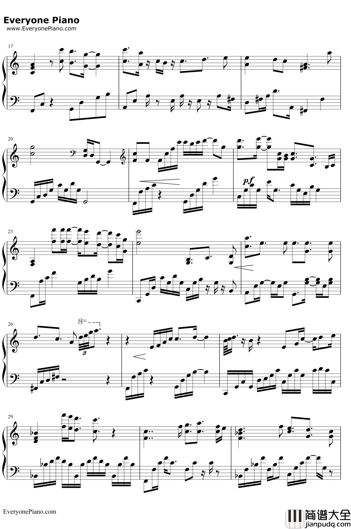 保护色钢琴谱_苏亦承_终极一班插曲
