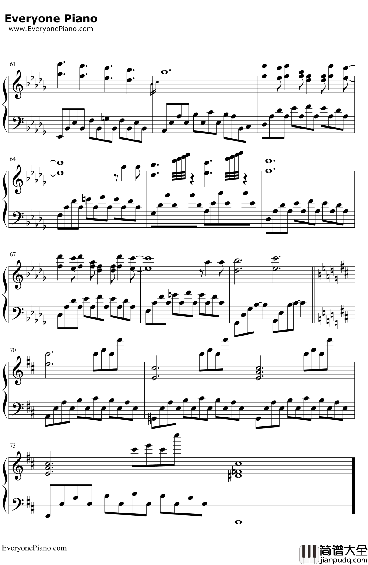 散步钢琴谱_久石让JoeHisaishi宫崎骏_龙猫片头主题曲
