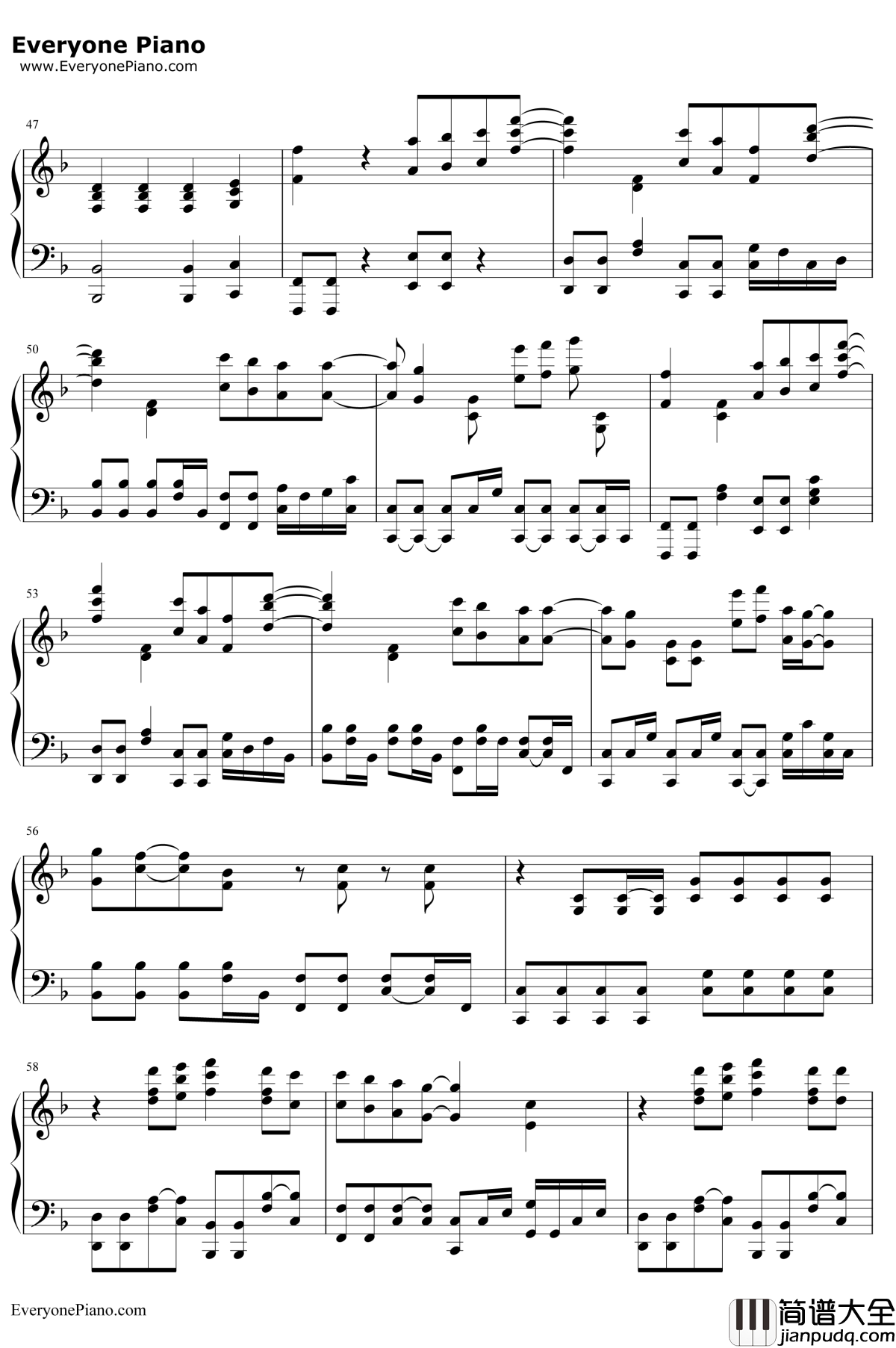 21Guns钢琴谱_GreenDay绿日乐队__变形金刚2_插曲