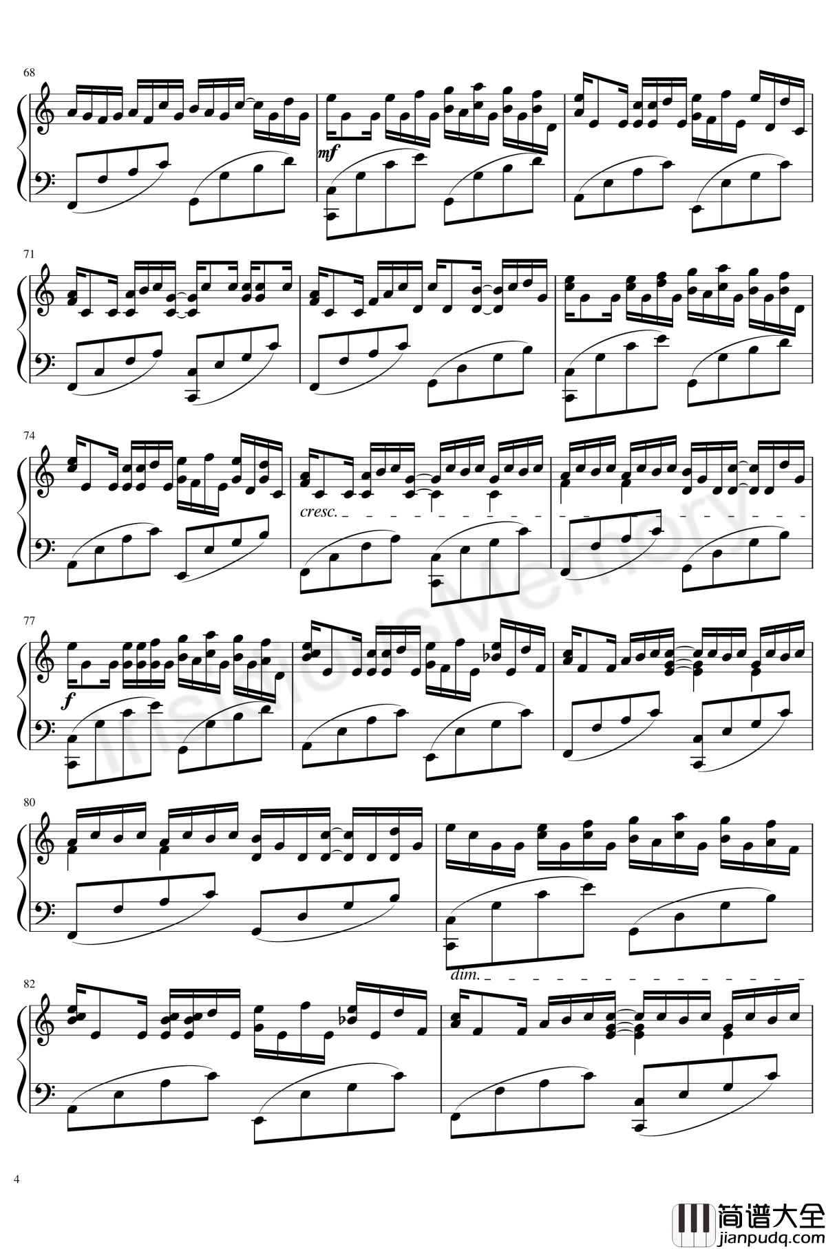 卡农变奏曲钢琴谱_Variations_on_the_Canon_帕赫贝尔_Pachelbel