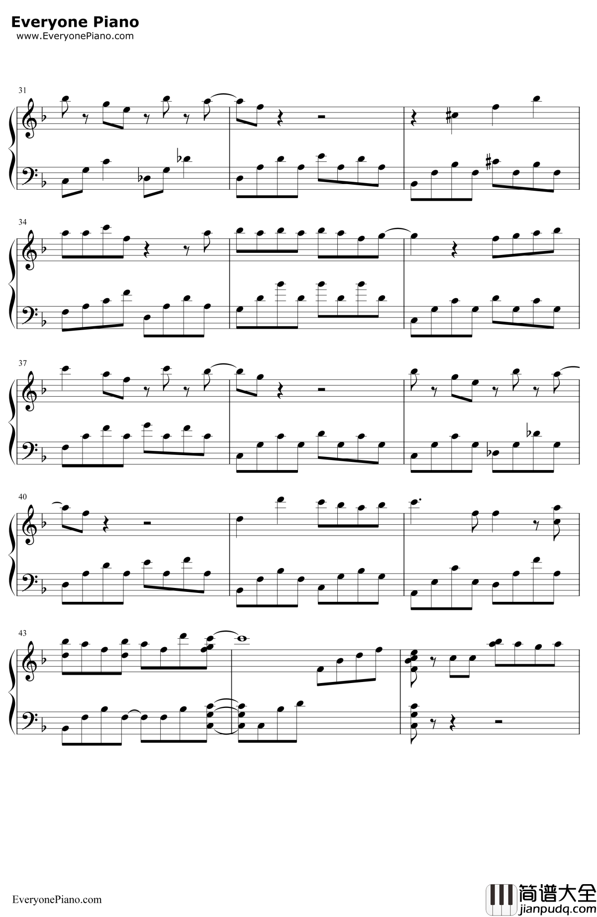 龙猫主题曲钢琴谱_宫崎骏_宫崎骏动画