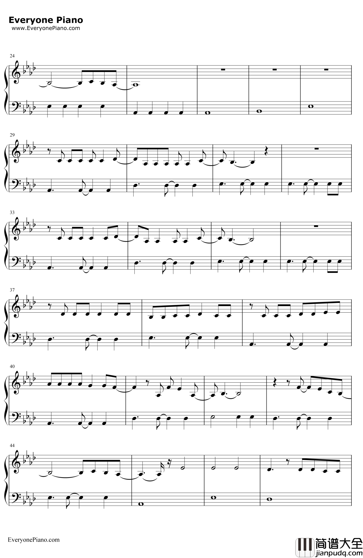TearUpThisTown钢琴谱_Keane_电影_恶魔呼唤_主题曲