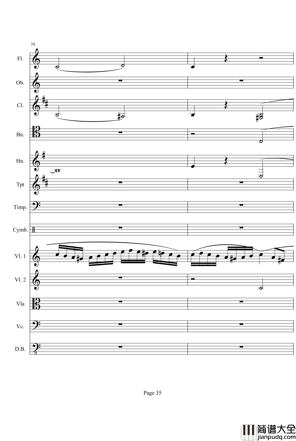 奏鸣曲之交响钢琴谱_第21首_Ⅰ_贝多芬_beethoven