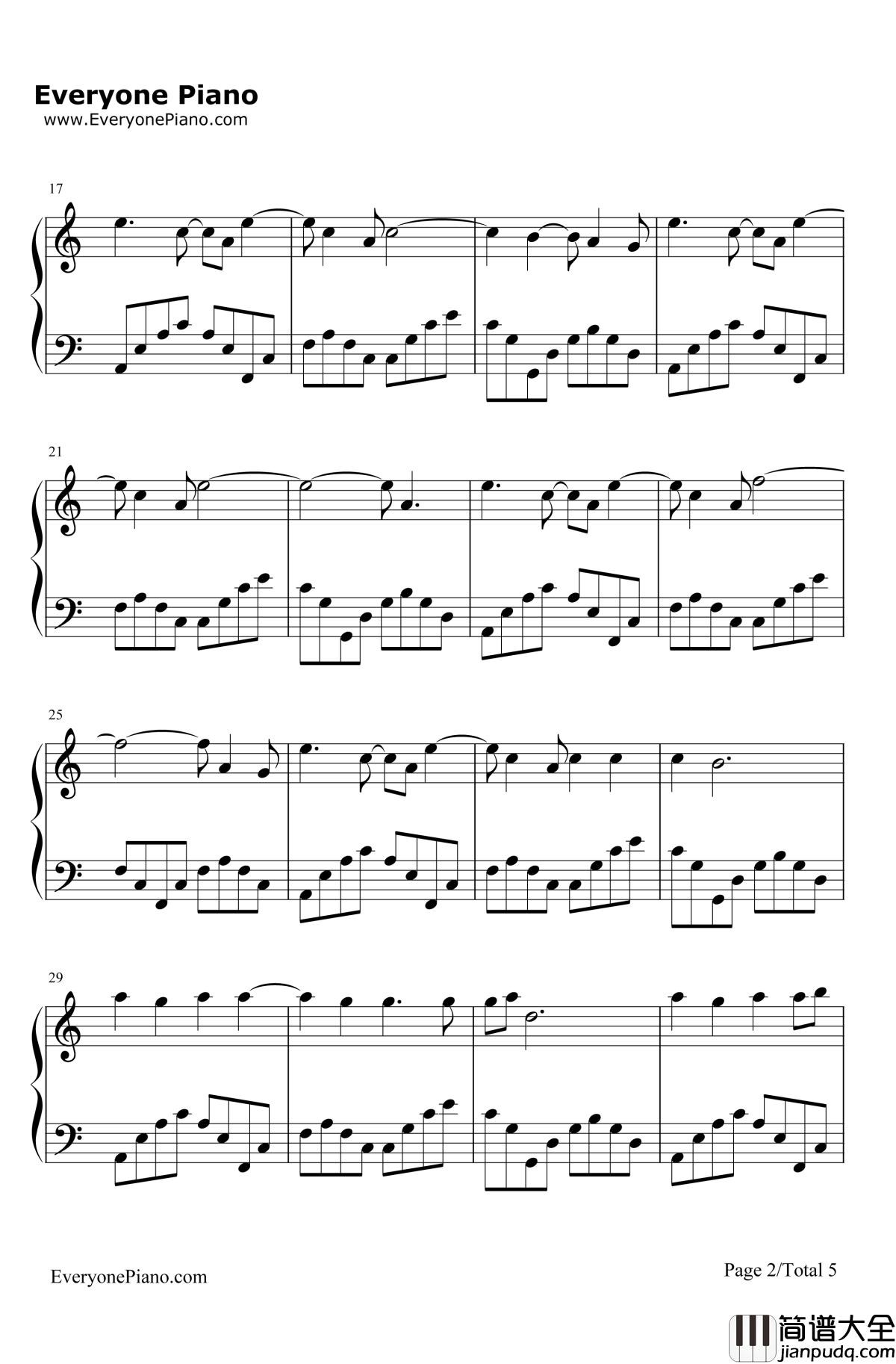 Rosemary's_Song钢琴谱_Rosemary_TheGiver主题曲