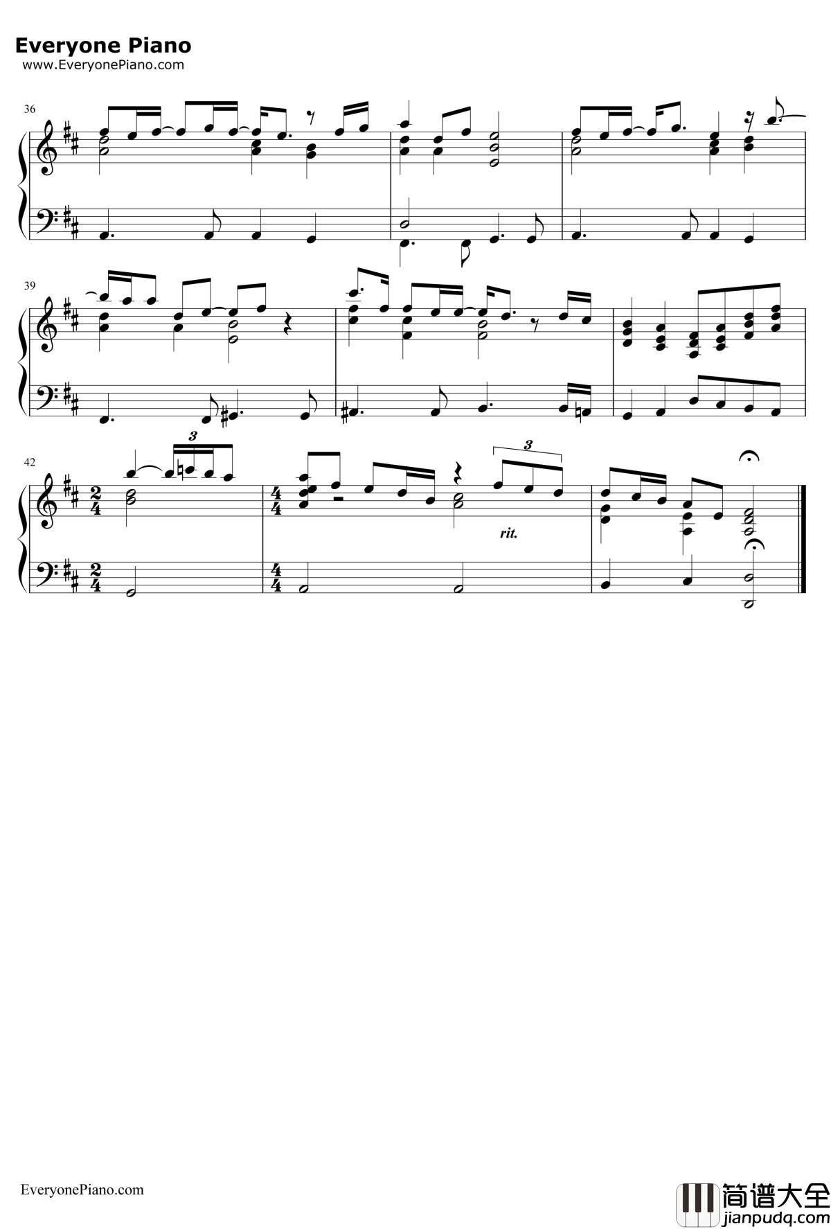 Go_the_Distance钢琴谱_RogerBart_大力士主题曲_Hercules主题曲