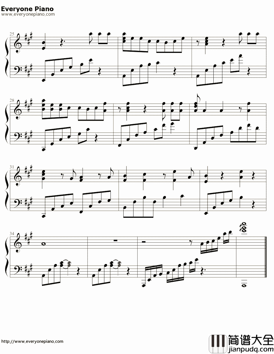 电影十分爱钢琴插曲钢琴谱_张敬轩