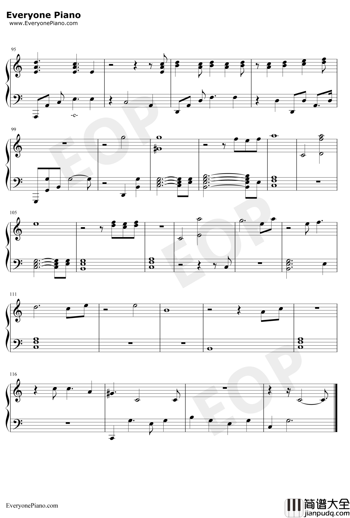 Come_Out_and_Play钢琴谱_BillieEilish
