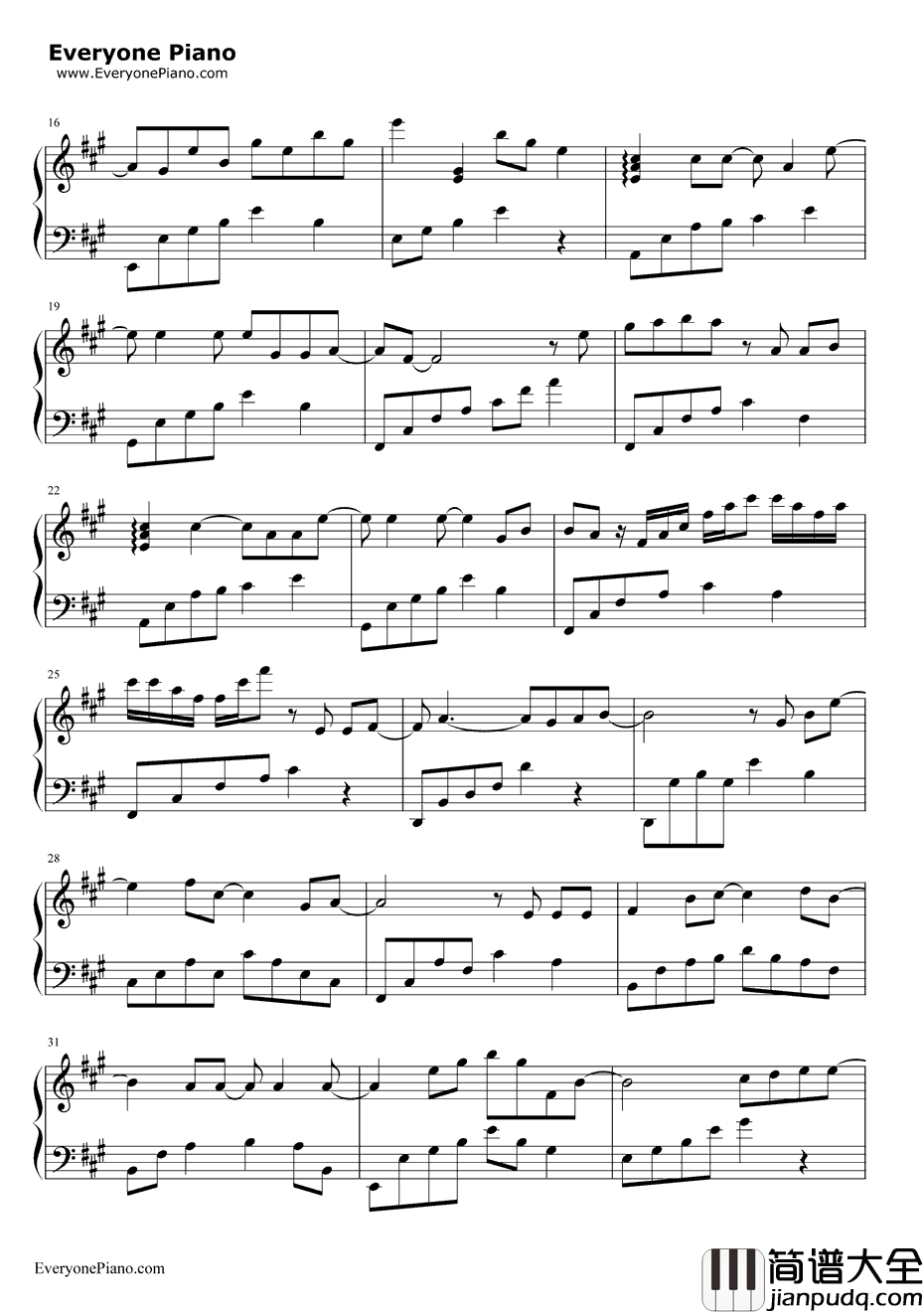 同行钢琴谱_Pchy_Gunlaegun_暹罗之恋插曲