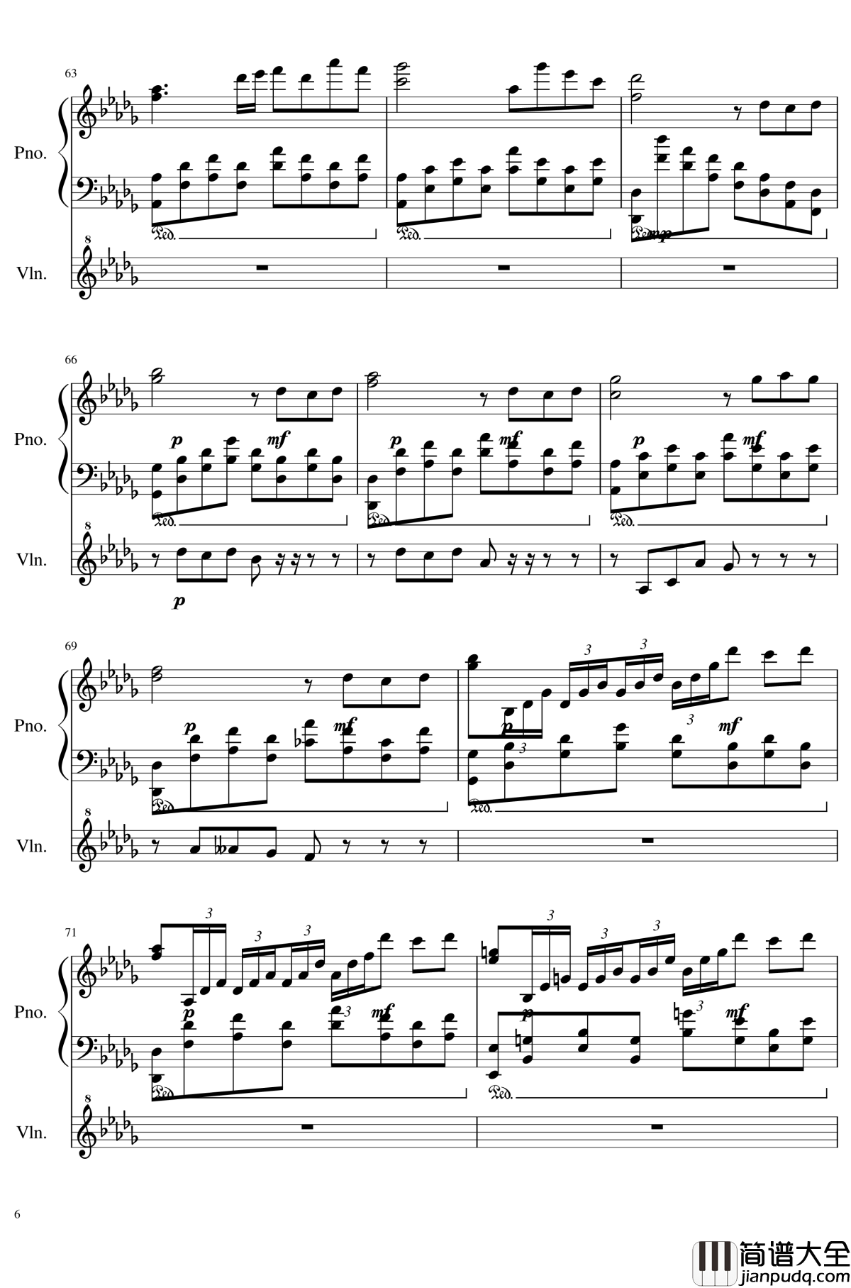 Op.1_3钢琴谱_依依不舍_SunnyAK47