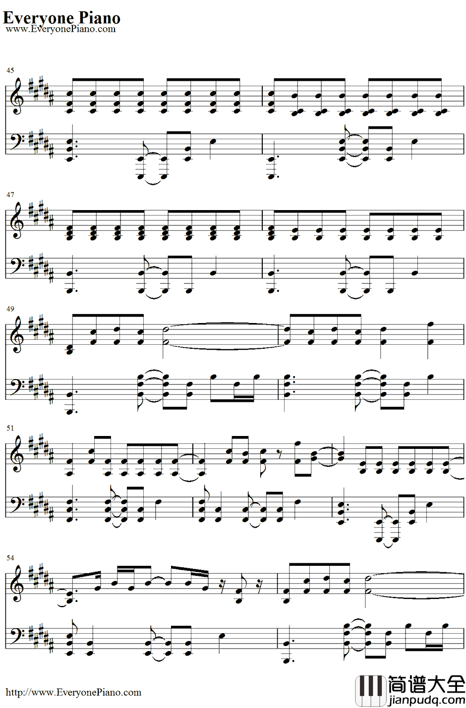 Yellow钢琴谱_Coldplay