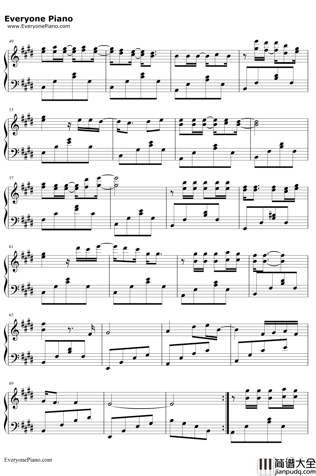 我飞故我在钢琴谱_林俊杰/张靓颖_歌舞青春主题曲