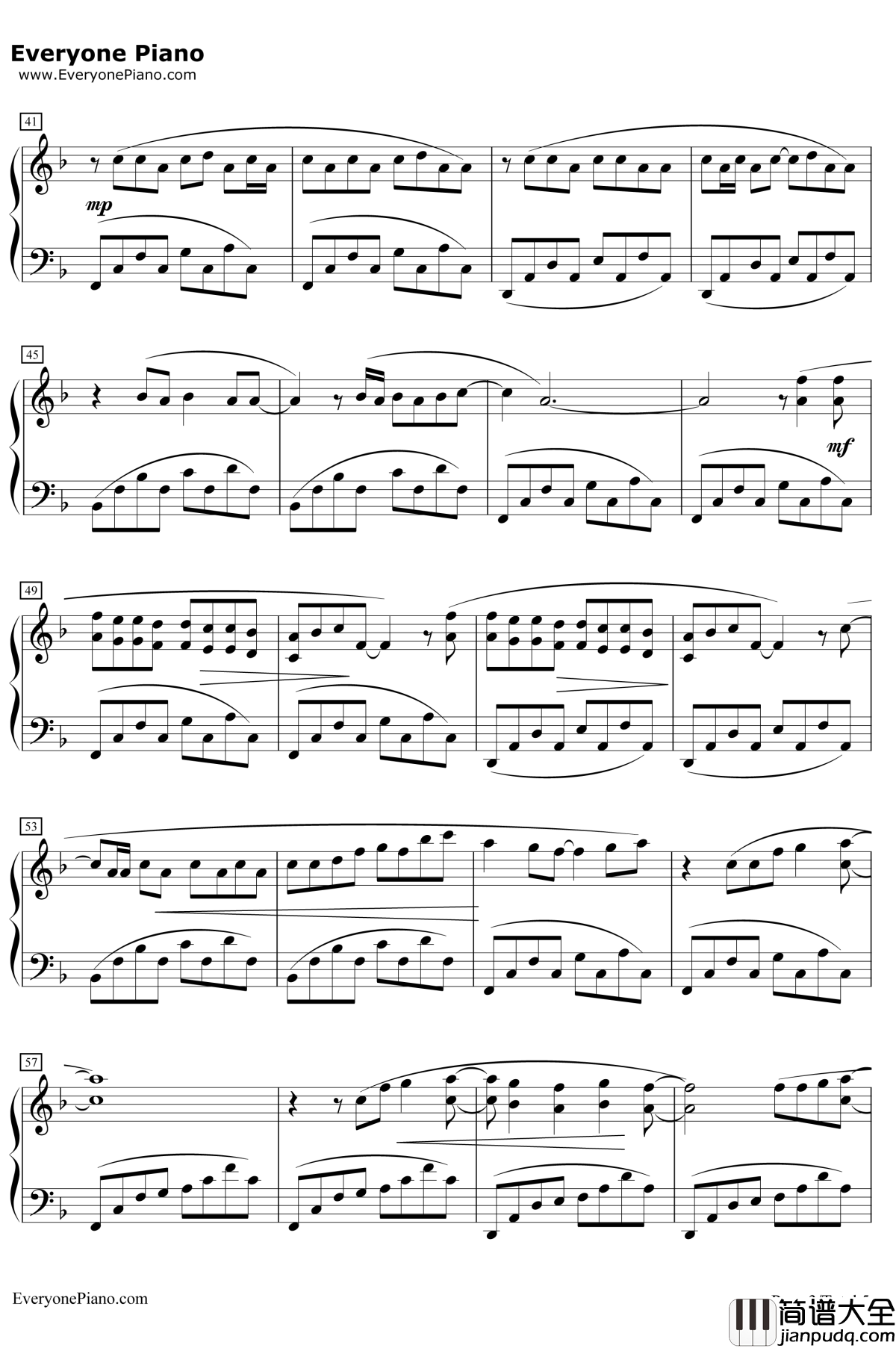 Just_the_Way_You_Are钢琴谱_BrunoMars