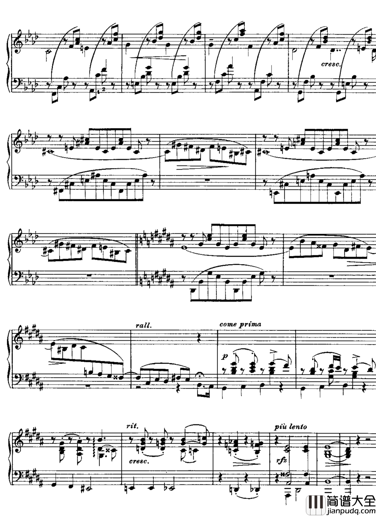 哭泣的行板S.173No.9钢琴谱_李斯特