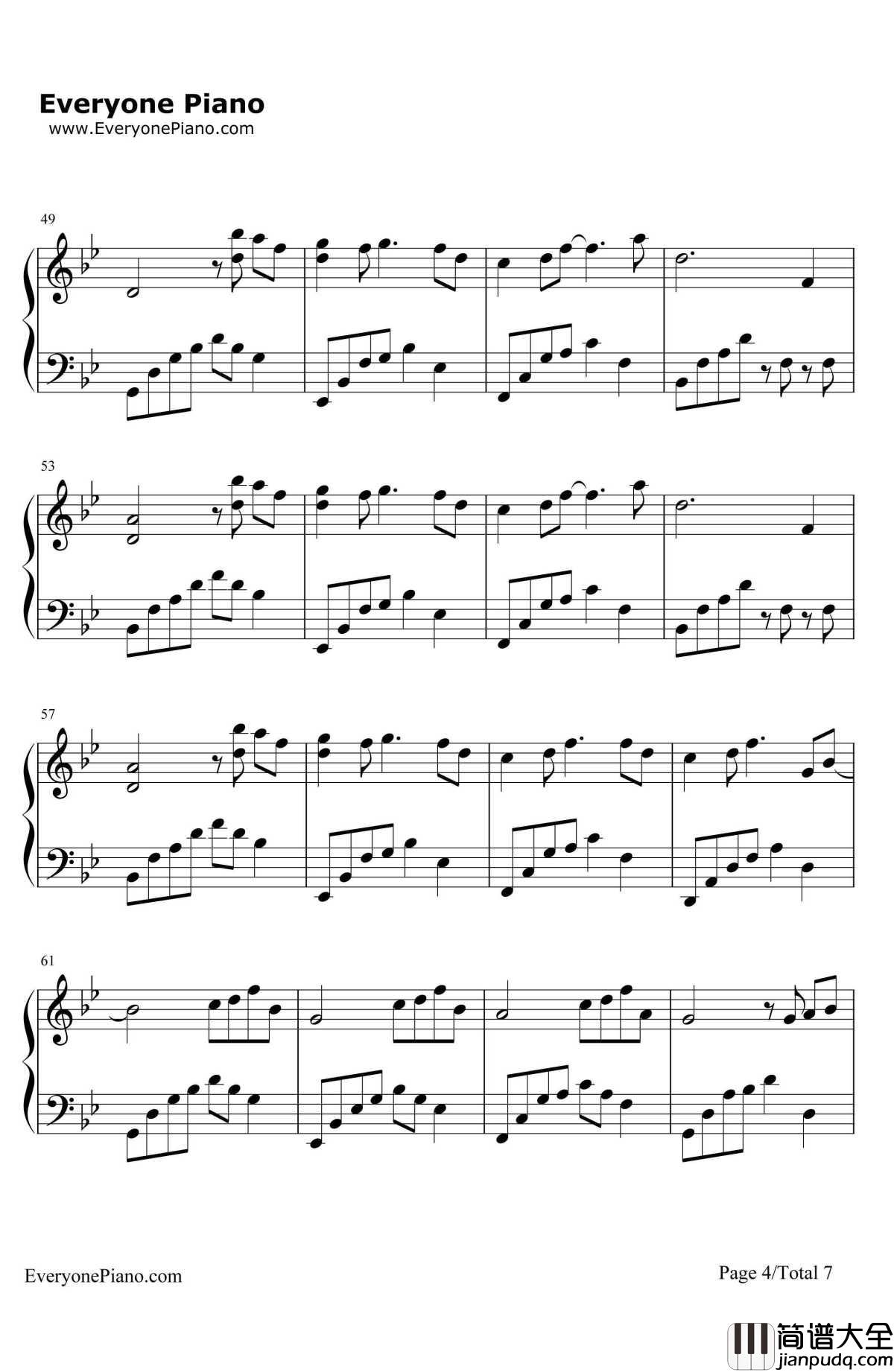 花的微笑钢琴谱_石进_夜的钢琴曲8