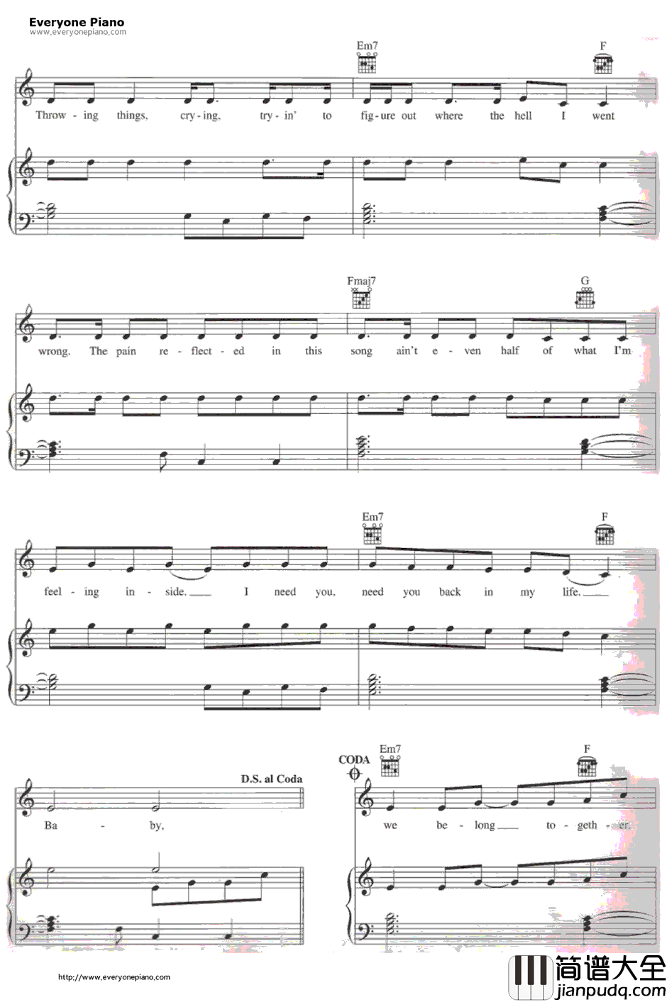 We_Belong_Together钢琴谱_MariahCarey