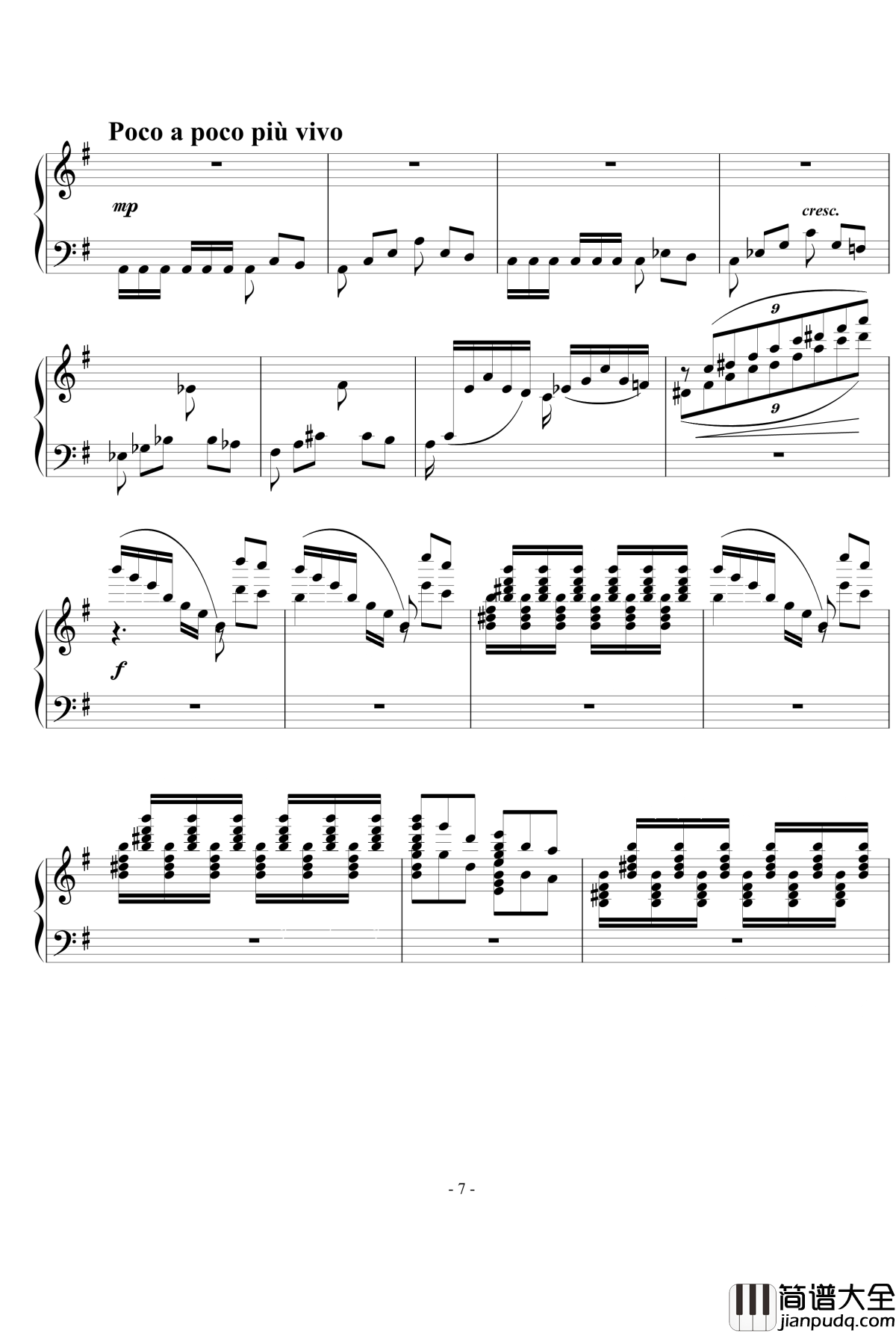 小随想曲钢琴谱_西贝柳斯