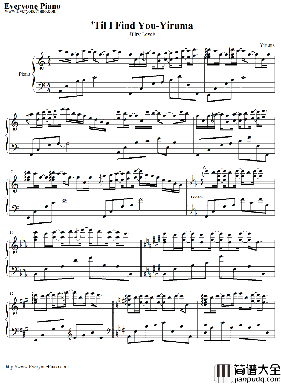 Till_I_Find_You钢琴谱_Yiruma
