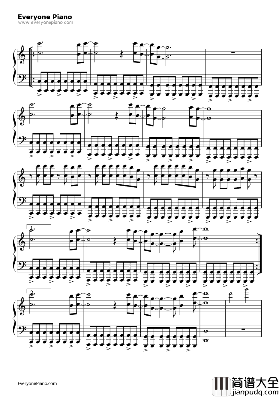 Alice钢琴谱_AvrilLavigne_爱丽丝_爱丽丝梦游仙境片尾曲