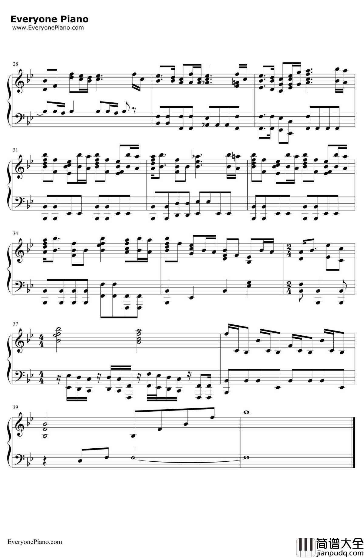 Jurassic_Park_MainTheme钢琴谱_JohnWilliams_侏罗纪公园主题曲