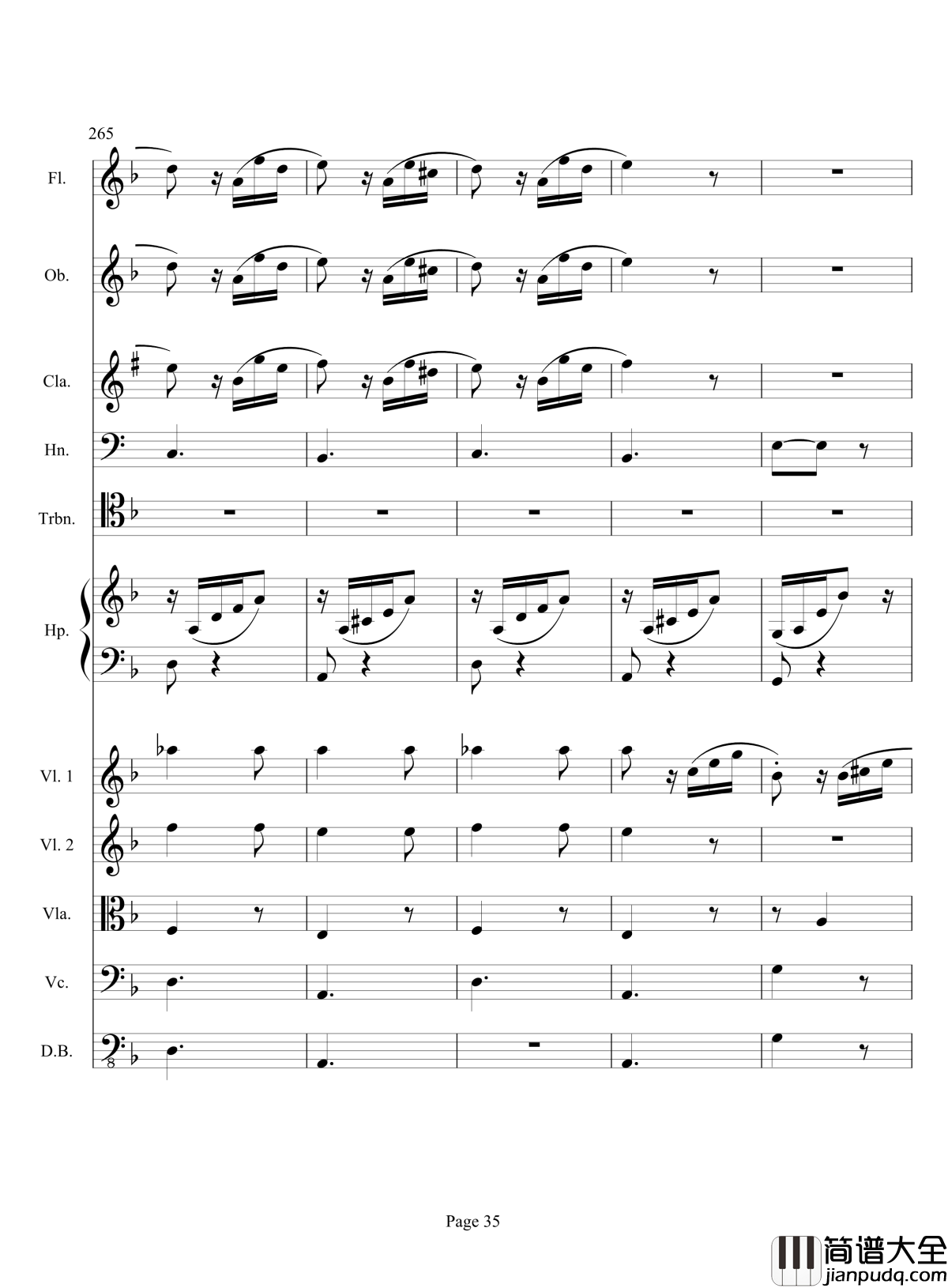 奏鸣曲之交响钢琴谱_第17首_Ⅲ_贝多芬_beethoven
